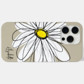 Coques Case-Mate iPhone Fleur tendance - gris, jaune, lin (Verso (horizontal))