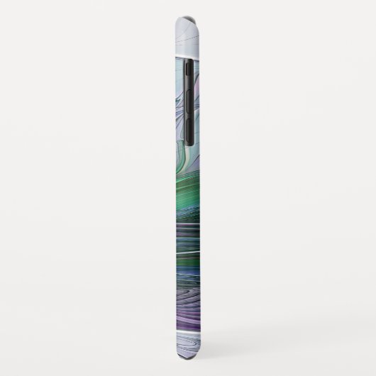 Coques Case-Mate iPhone Fleur vert violet Abstrait Art fractal Monogramme (Dos/Gauche)