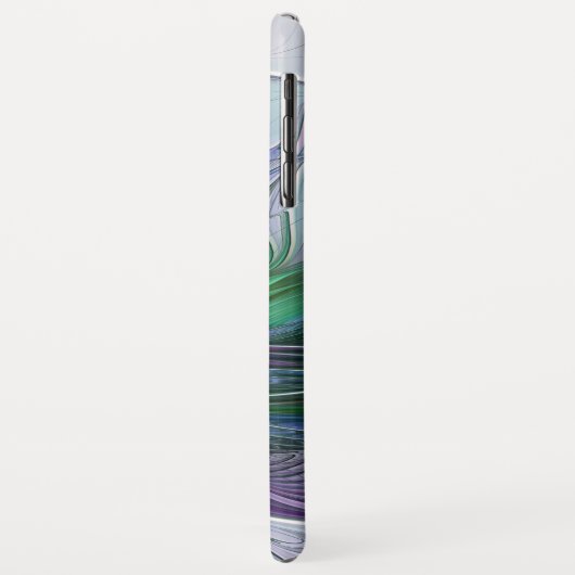 Coques Case-Mate iPhone Fleur vert violet Abstrait Art fractal Monogramme (Dos/Gauche)