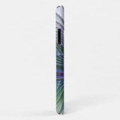 Coques Case-Mate iPhone Fleur vert violet Art Abstrait moderne Fractal (Dos/Droite)