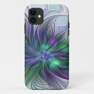 Case-Mate iPhone Case Fleur vert violet Art Abstrait moderne Fractal