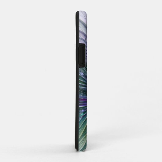 Coques Case-Mate iPhone Fleur vert violet Art Abstrait moderne Fractal (Dos/Droite)