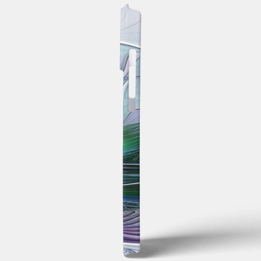 Coques Case-Mate iPhone Fleur vert violet Art Abstrait moderne Fractal (Verso / Gauche)