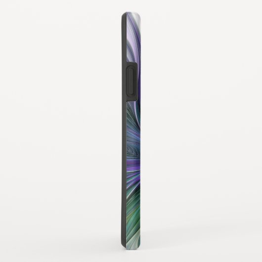 Coques Case-Mate iPhone Fleur vert violet Art Abstrait moderne Fractal (Dos/Droite)