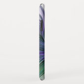 Coques Case-Mate iPhone Fleur vert violet Art Abstrait moderne Fractal (Dos/Droite)