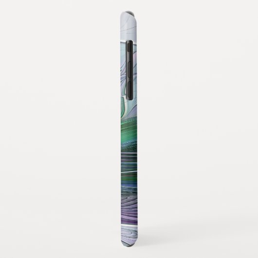 Coques Case-Mate iPhone Fleur vert violet Art Abstrait moderne Fractal (Dos/Gauche)