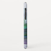 Coques Case-Mate iPhone Fleur verte abstraite moderne fractale violette (Dos/Gauche)