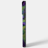Coques Case-Mate iPhone Fleur verte violette Art fractal abstrait moderne (Verso / Gauche)
