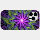Coques Case-Mate iPhone Fleur verte violette Art fractal abstrait moderne (Verso (horizontal))