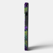 Coques Case-Mate iPhone Fleur verte violette Art fractal abstrait moderne (Verso / Gauche)