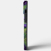 Coques Case-Mate iPhone Fleur verte violette Art fractal abstrait moderne (Verso / Gauche)