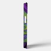Coques Case-Mate iPhone Fleur verte violette Art fractal abstrait moderne (Verso / Droite)