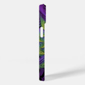 Coques Case-Mate iPhone Fleur verte violette Art fractal abstrait moderne (Verso / Droite)