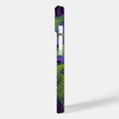 Coques Case-Mate iPhone Fleur verte violette Art fractal abstrait moderne (Verso / Gauche)