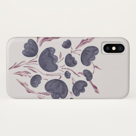Coques Case-Mate iPhone Fleur violet foncé esthétique (Dos (Horizontal))