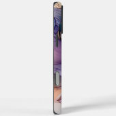Coques Case-Mate iPhone Fleur violet Turquoise Or (Verso / Droite)