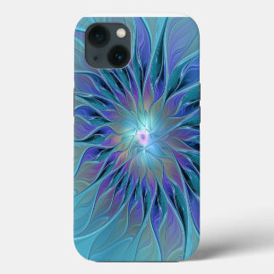 Case-Mate iPhone Case Fleur Violette Bleue Rêve Abstrait Art Fractal