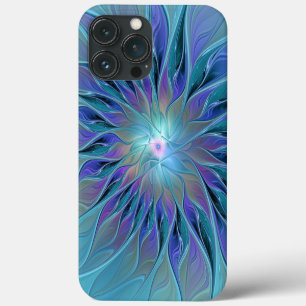 Case-Mate iPhone Case Fleur Violette Bleue Rêve Art Fractal Abstrait