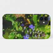Coques Case-Mate iPhone Fleur violette et abeille boursouflante (Dos (Horizontal))