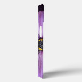 Coques Case-Mate iPhone Fleur Violette Monogrammée (Verso / Droite)
