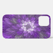Coques Case-Mate iPhone Fleur Violette Psychedelique Art Fractal Abstrait (Verso (horizontal))