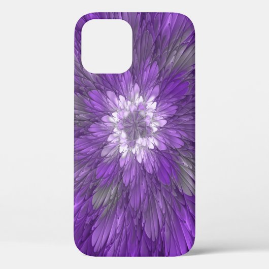 Coques Case-Mate iPhone Fleur Violette Psychedelique Art Fractal Abstrait (Verso)