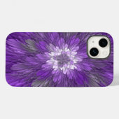 Coques Case-Mate iPhone Fleur Violette Psychedélique Art Fractal Abstrait (Verso (horizontal))