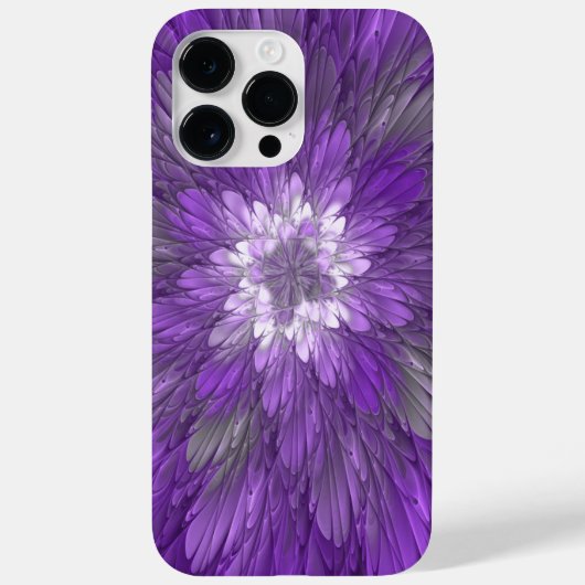 Coques Case-Mate iPhone Fleur Violette Psychedelique Art Fractal Abstrait (Verso)