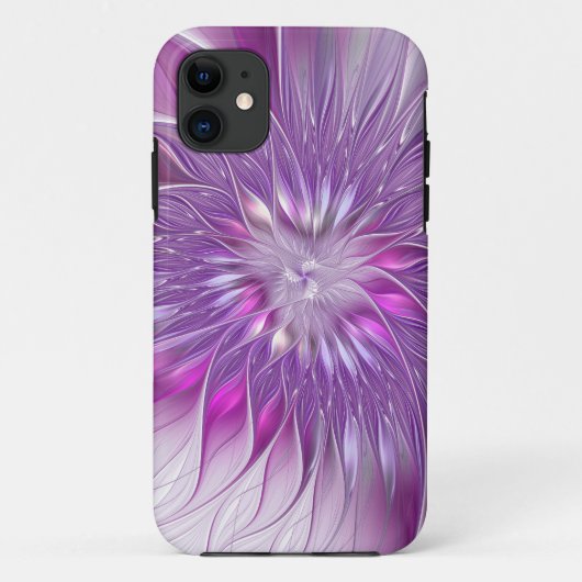 Coques Case-Mate iPhone Fleur violette rose Passion Abstrait Art fractal (Dos)