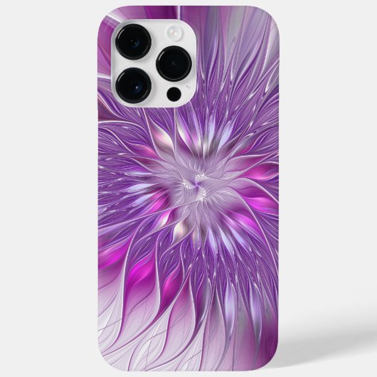 Coques Case-Mate iPhone Fleur violette rose Passion Abstrait Art fractal (Verso)