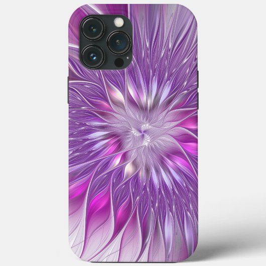 Coques Case-Mate iPhone Fleur violette rose Passion Abstrait Art fractal (Verso)