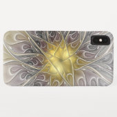 Coques Case-Mate iPhone Fleurir Avec Or Moderne Fleur Abstraite Fractale (Dos (Horizontal))