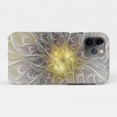 Coques Case-Mate iPhone Fleurir Avec Or Moderne Fleur Abstraite Fractale (Dos (Horizontal))