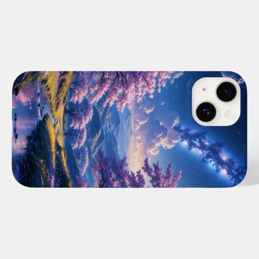 Coques Case-Mate iPhone Fleurit sous un ciel étoilé (Verso (horizontal))