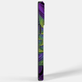 Coques Case-Mate iPhone Fleuron vert violet Art Abstrait fractal moderne (Verso / Droite)