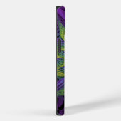Coques Case-Mate iPhone Fleuron vert violet Art Abstrait fractal moderne (Verso / Droite)