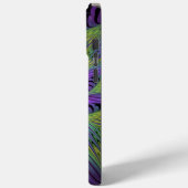 Coques Case-Mate iPhone Fleuron vert violet Art Abstrait fractal moderne (Verso / Gauche)