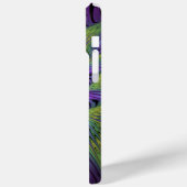 Coques Case-Mate iPhone Fleuron vert violet Art Abstrait fractal moderne (Verso / Gauche)