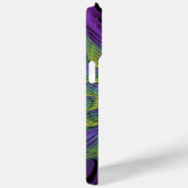 Coques Case-Mate iPhone Fleuron vert violet Art Abstrait fractal moderne (Verso / Droite)