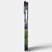 Coques Case-Mate iPhone Fleuron vert violet Art Abstrait fractal moderne (Verso / Gauche)