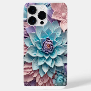 COQUE POUR POUR iPhone 14 PRO MAX FLEURS 3D EN PAPIER DE COULEUR VIOLET ROSE BLEU