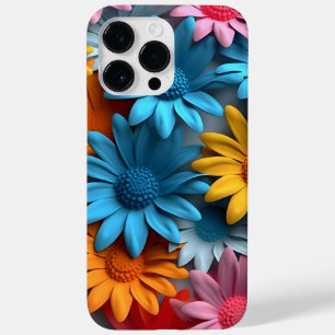 COQUE POUR POUR iPhone 14 PRO MAX FLEURS 3D ORANGE BLEU ROSE BLANC