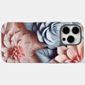 Coques Case-Mate iPhone Fleurs 3D roses et bleues (Verso (horizontal))