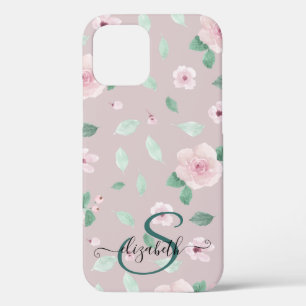 Case-Mate iPhone Case Fleurs à l'aquarelle Monogramme Or Rose