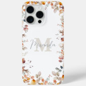 Coques Case-Mate iPhone Fleurs à monogramme personnalisé (Verso)