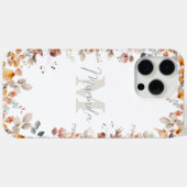 Coques Case-Mate iPhone Fleurs à monogramme personnalisé (Verso (horizontal))