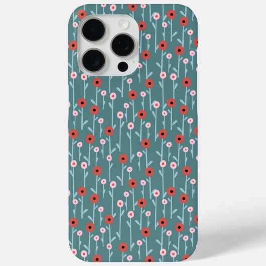 Coques Case-Mate iPhone Fleurs Abstraites de pavot Motif sans couture (Verso)