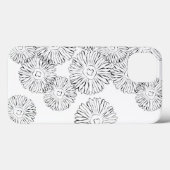 Coques Case-Mate iPhone Fleurs abstraites de printemps noir et blanc (Verso (horizontal))