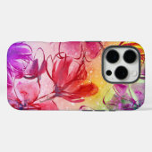 Coques Case-Mate iPhone Fleurs Abstraites et aquarelle chaude (Verso (horizontal))