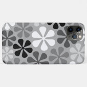 Coques Case-Mate iPhone Fleurs Abstraites Gris noir blanc (Dos (Horizontal))